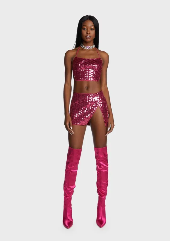 Love Shack Sequin Skirt Set sold by Dolls Kill