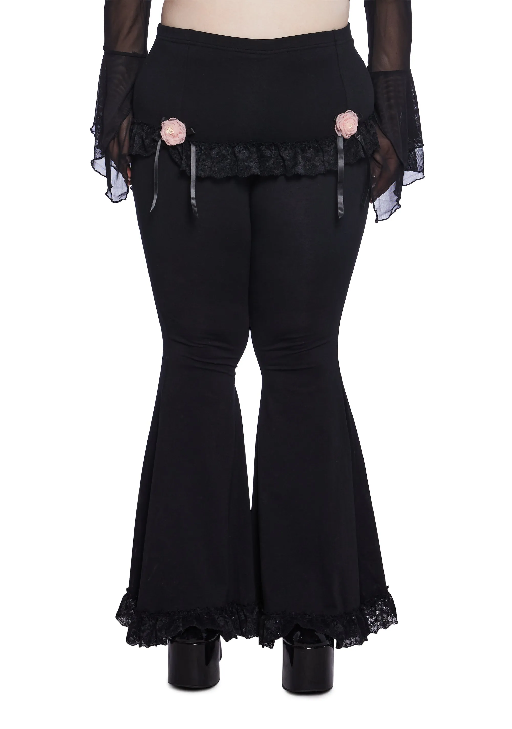 Plus Floral Alchemy Flared Pants With Skirt sold by Dolls Kill