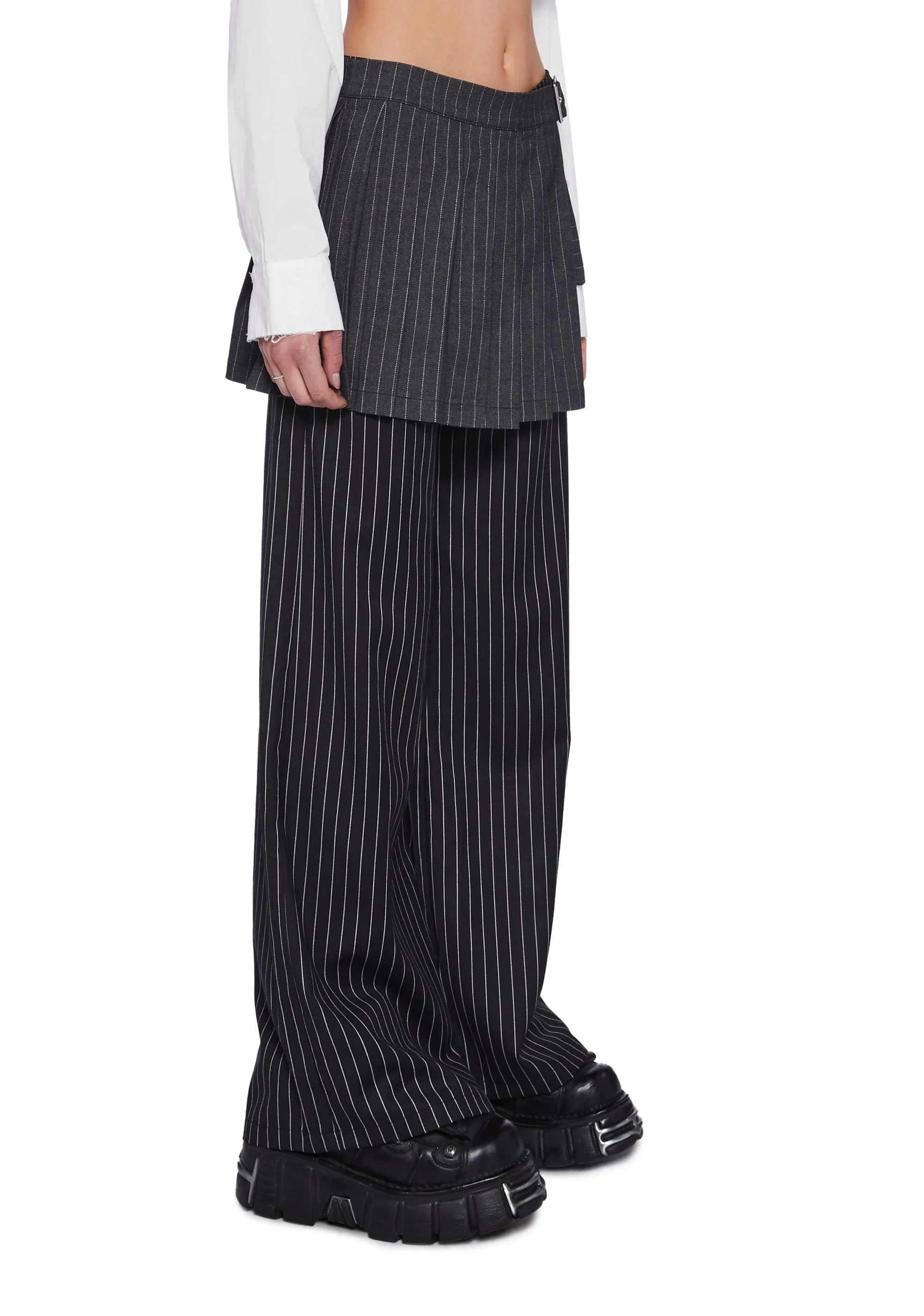 Pinstripe Skirt Pants sold by Dolls Kill product image thumbnail 3