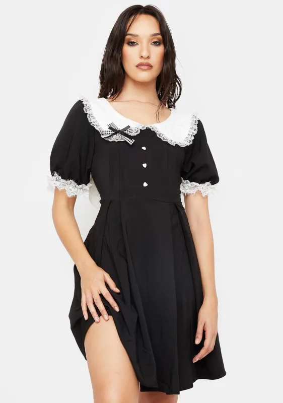 Gothic Lace Trim Rabbit Ear Dress sold by Dolls Kill