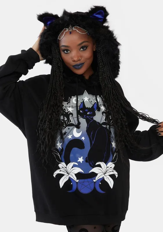 Purrrfect Moonlight Graphic Hoodie sold by Dolls Kill