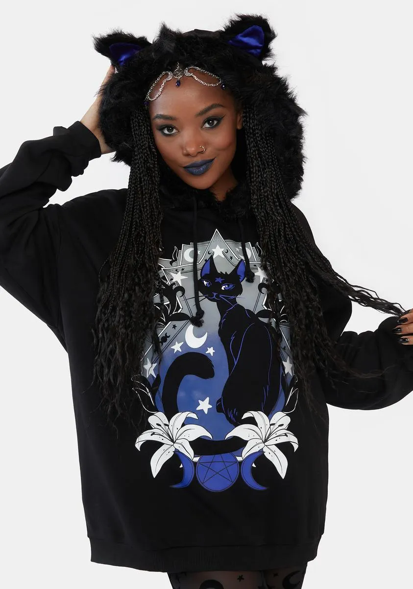 Purrrfect Moonlight Graphic Hoodie sold by Dolls Kill