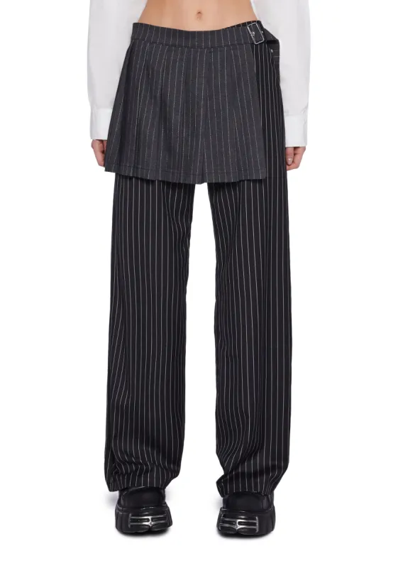 Pinstripe Skirt Pants sold by Dolls Kill