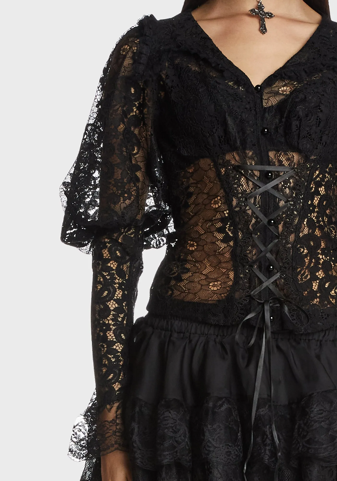 Gothic Sexy Lace Blouse sold by Dolls Kill product image thumbnail 2