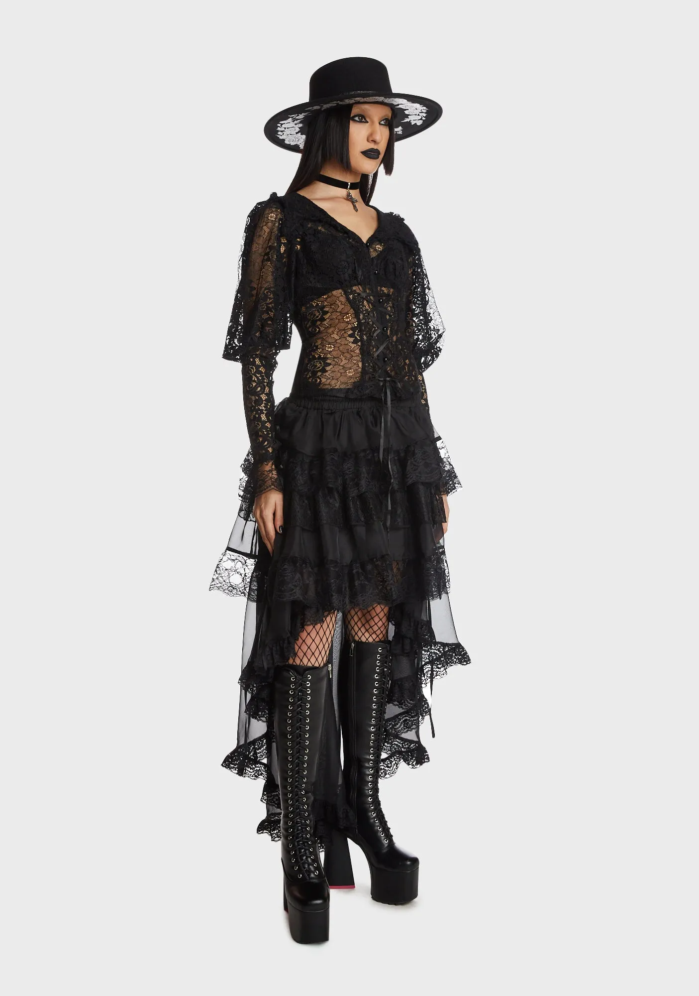Gothic Sexy Lace Blouse sold by Dolls Kill product image thumbnail 5