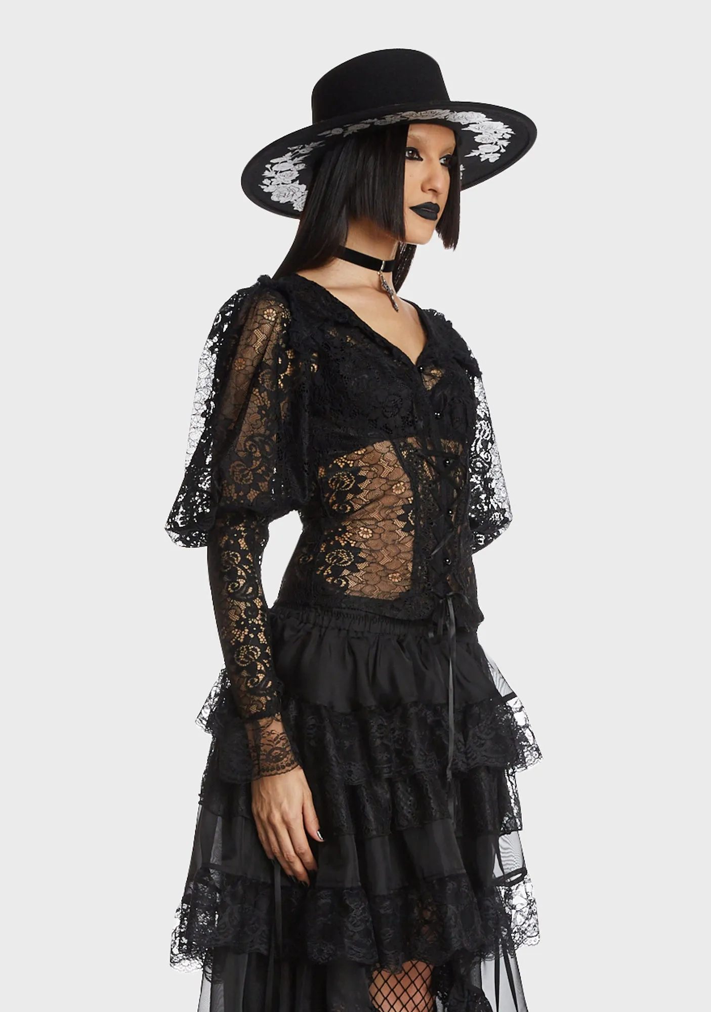 Gothic Sexy Lace Blouse sold by Dolls Kill product image thumbnail 3