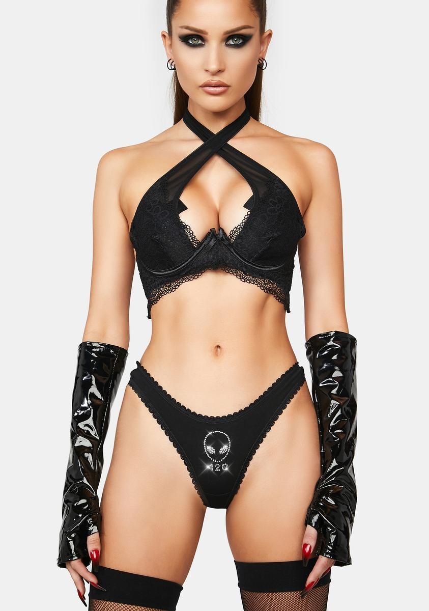 Alien 420 Rhinestone Thong sold by Dolls Kill product image thumbnail 2