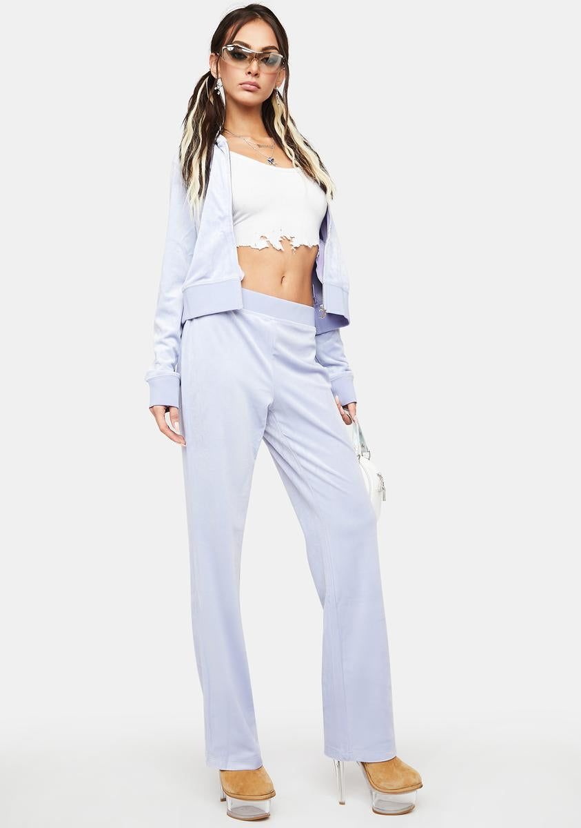 Gumdrop Luxe Velour Rhinestone Logo Sweatpants sold by Dolls Kill product image thumbnail 4