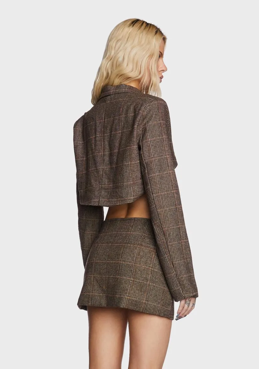 Plaid Cropped Blazer sold by Dolls Kill product image thumbnail 4