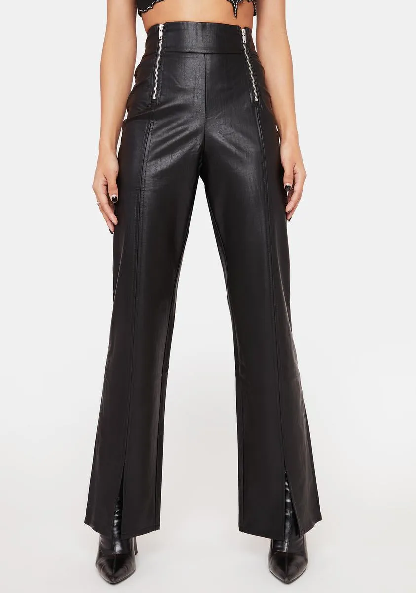 Blackout Sleek Vibing Vegan Leather Pants sold by Dolls Kill