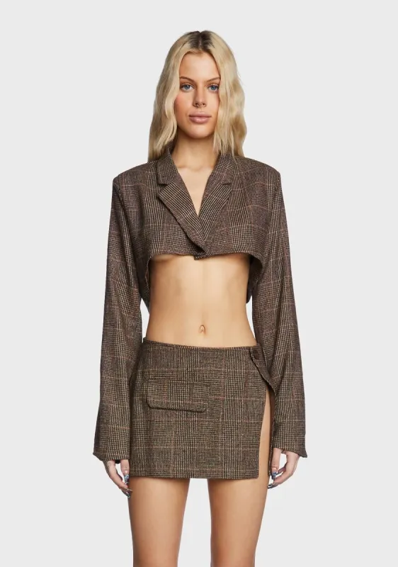 Plaid Cropped Blazer sold by Dolls Kill