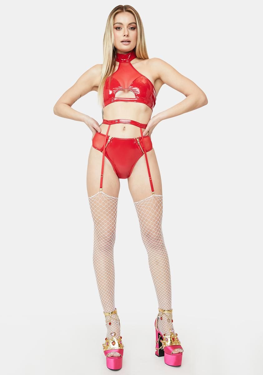 Desirable Patent Lingerie Set sold by Dolls Kill product image thumbnail 3