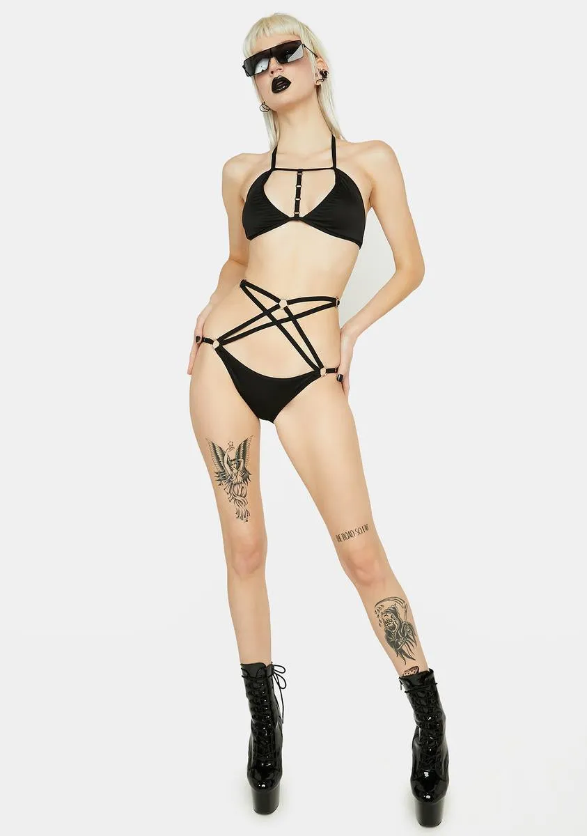 Black Strappy Bikini Set sold by Dolls Kill product image thumbnail 4