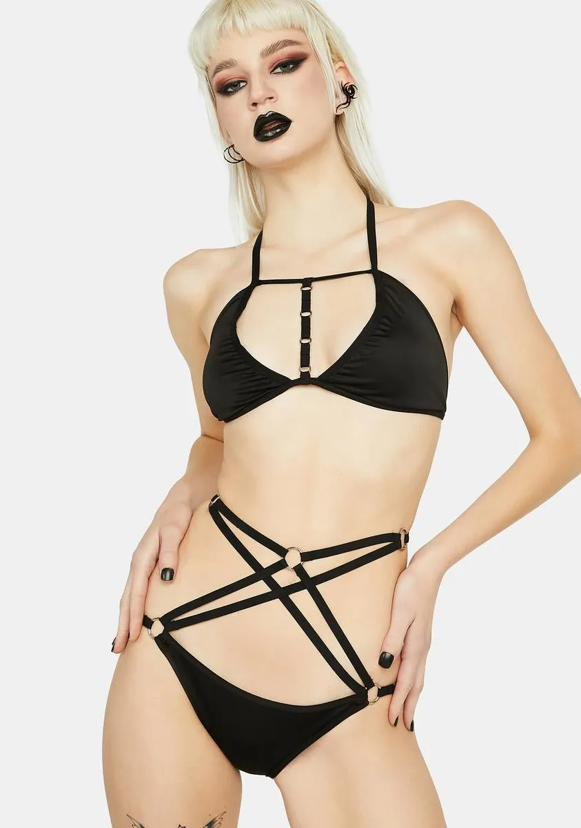 Black Strappy Bikini Set sold by Dolls Kill