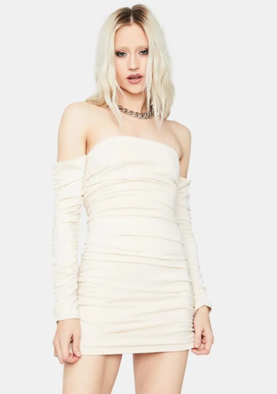 Vanilla Stick to the Drill Bodycon Dress sold by Dolls Kill