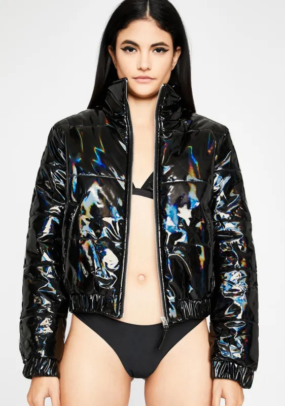 Hologram Heaux Puffer Jacket sold by Dolls Kill