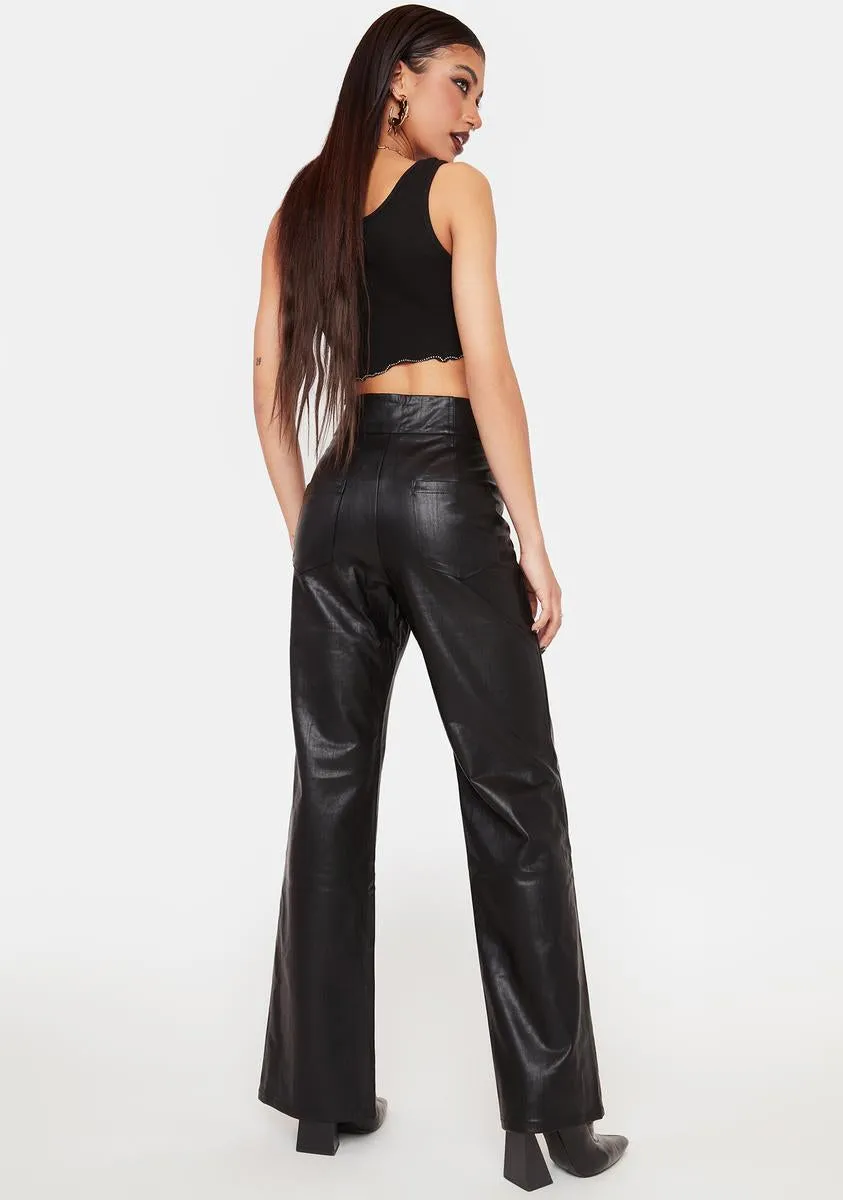 Blackout Sleek Vibing Vegan Leather Pants sold by Dolls Kill product image thumbnail 4