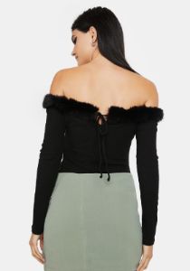What A Feeling Fuzzy Bodysuit sold by Dolls Kill
