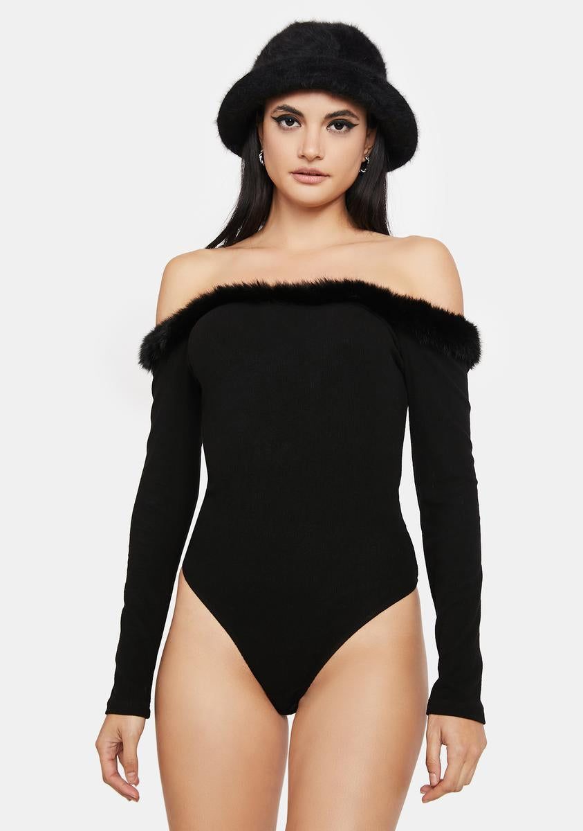 What A Feeling Fuzzy Bodysuit sold by Dolls Kill
