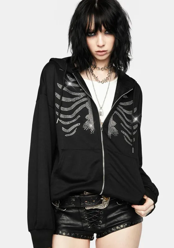 Dark Part Of Me Zip Up Hoodie sold by Dolls Kill