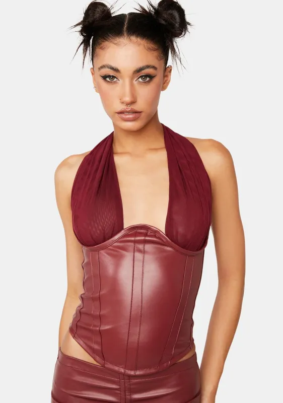 Red Yem Corset Top sold by Dolls Kill