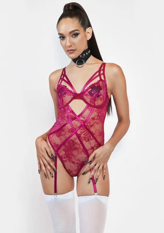 Brand New Lover Lace Teddy sold by Dolls Kill