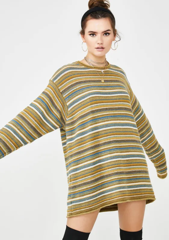 Vintage Striped Oversize Sweater sold by Dolls Kill