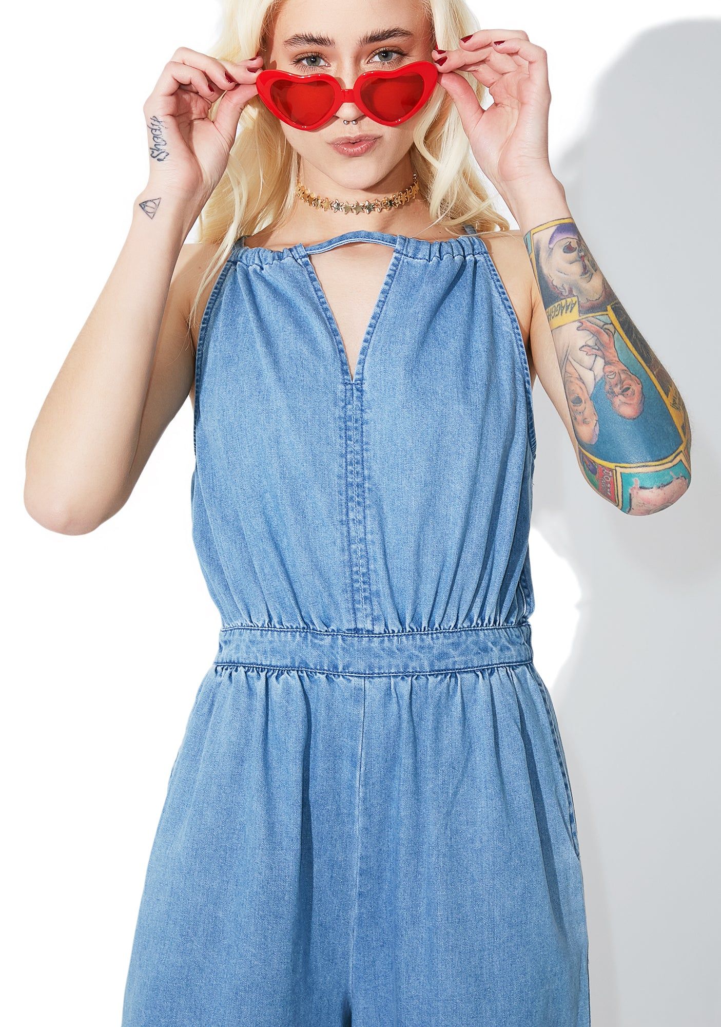 What A Feelin' Denim Jumpsuit sold by Dolls Kill product image thumbnail 2