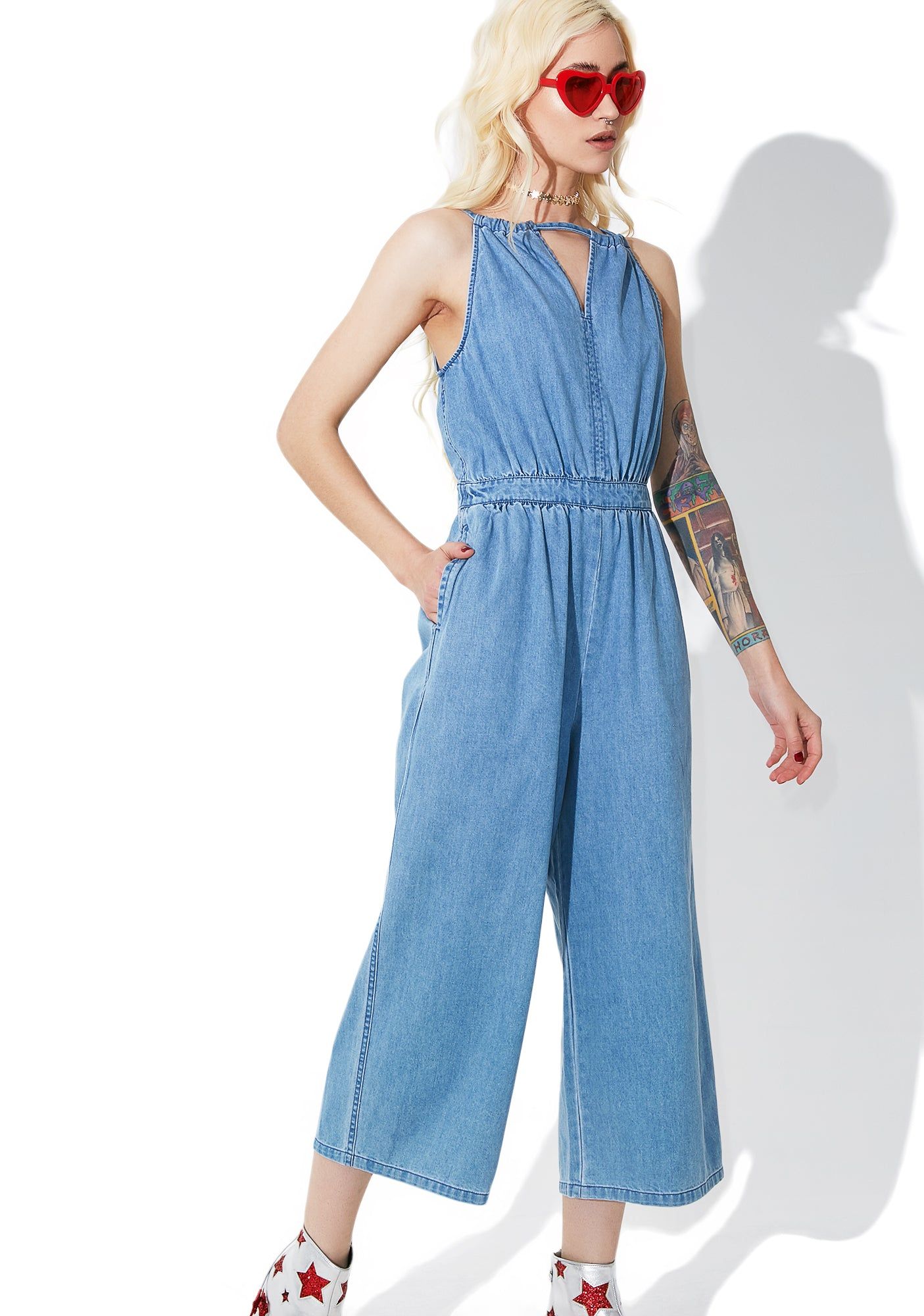 What A Feelin' Denim Jumpsuit sold by Dolls Kill product image thumbnail 4