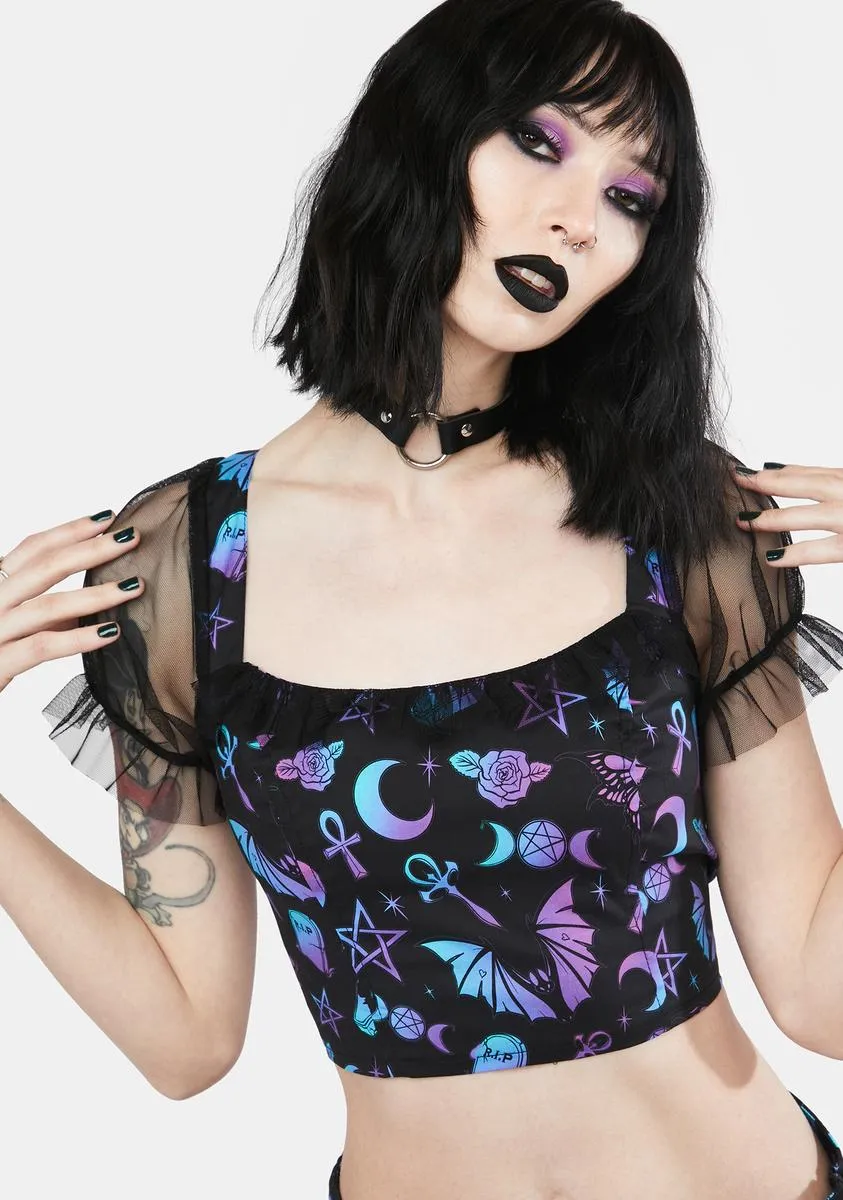 Mystical Aura Crop Top sold by Dolls Kill