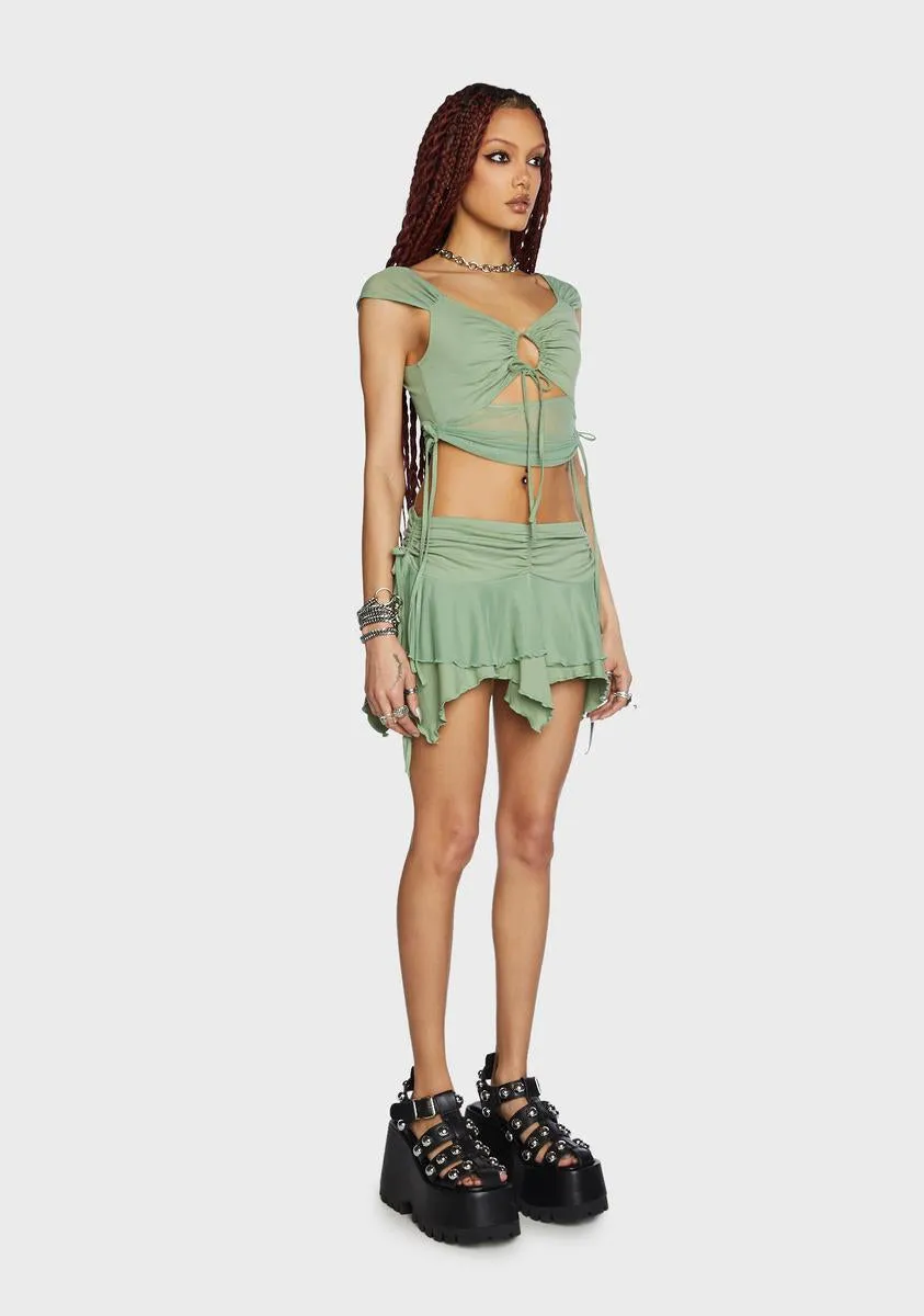 Clearly Into You Skirt Set - Sage sold by Dolls Kill product image thumbnail 3