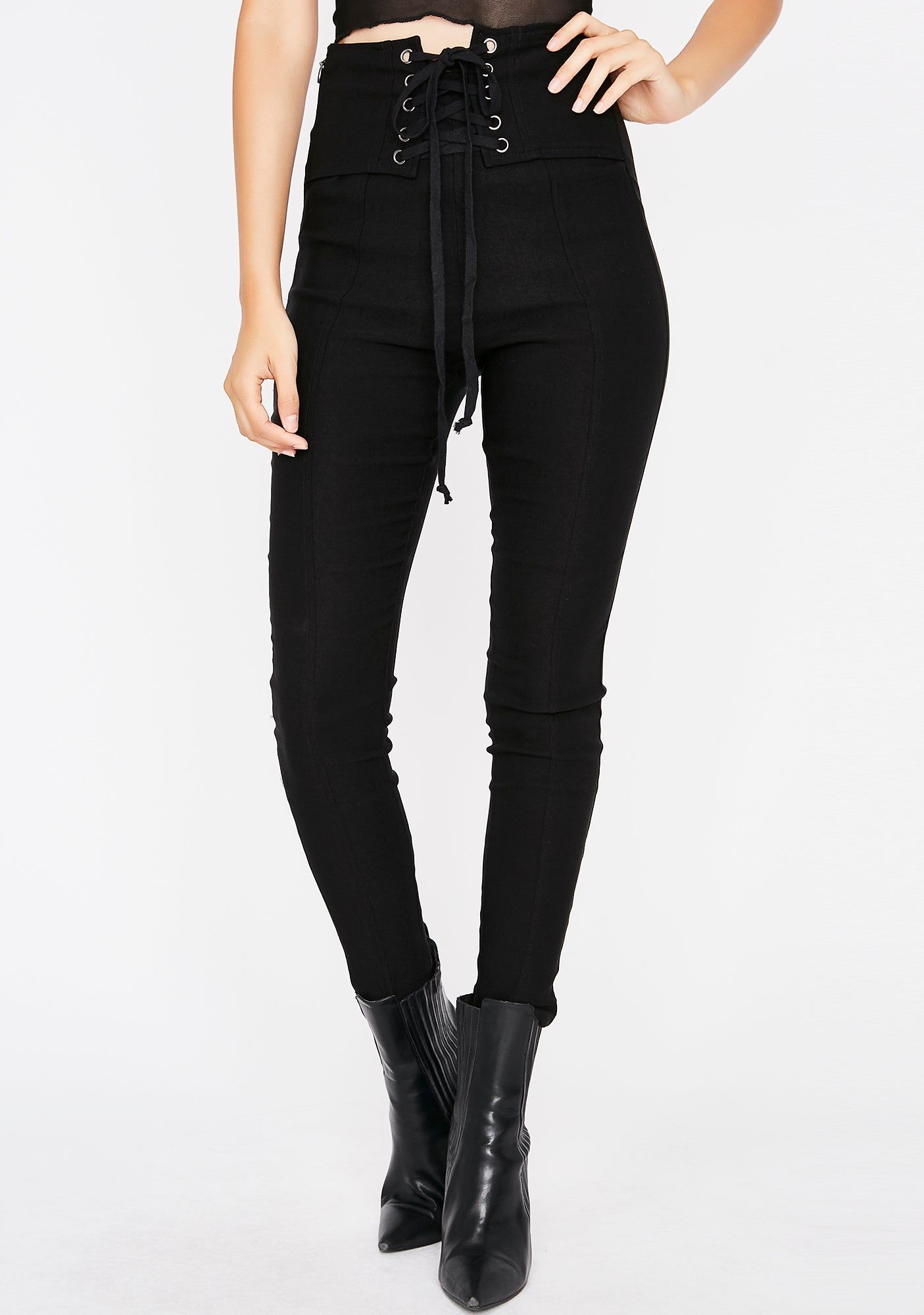 Pot Stirrer Lace-Up Leggings sold by Dolls Kill