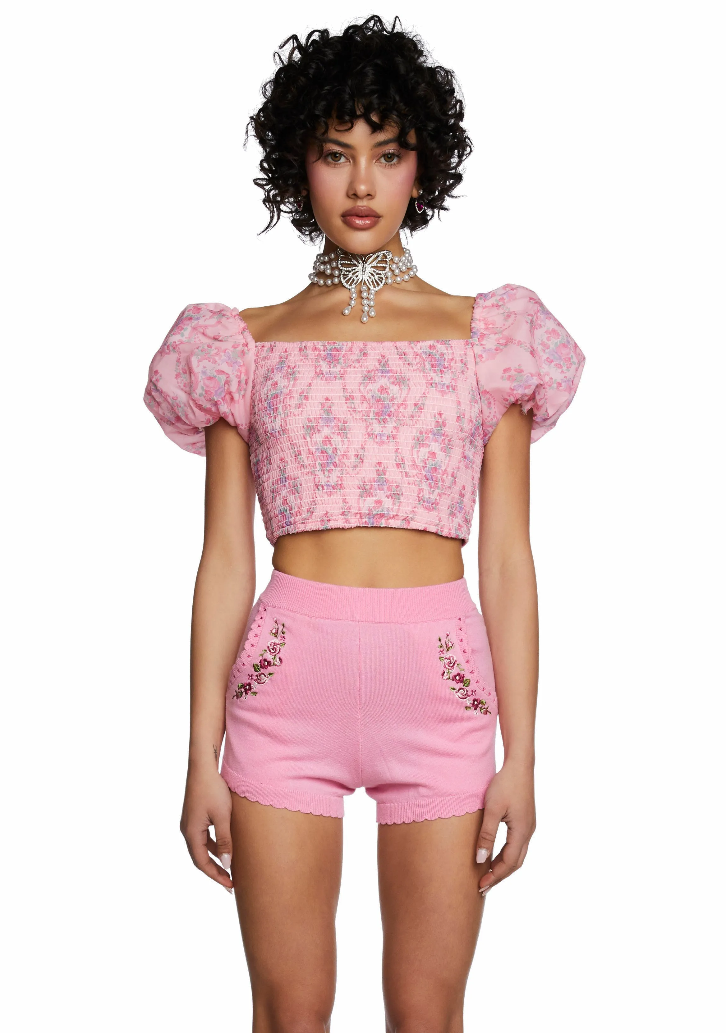 Scandal Sheet Puff Sleeve Top sold by Dolls Kill