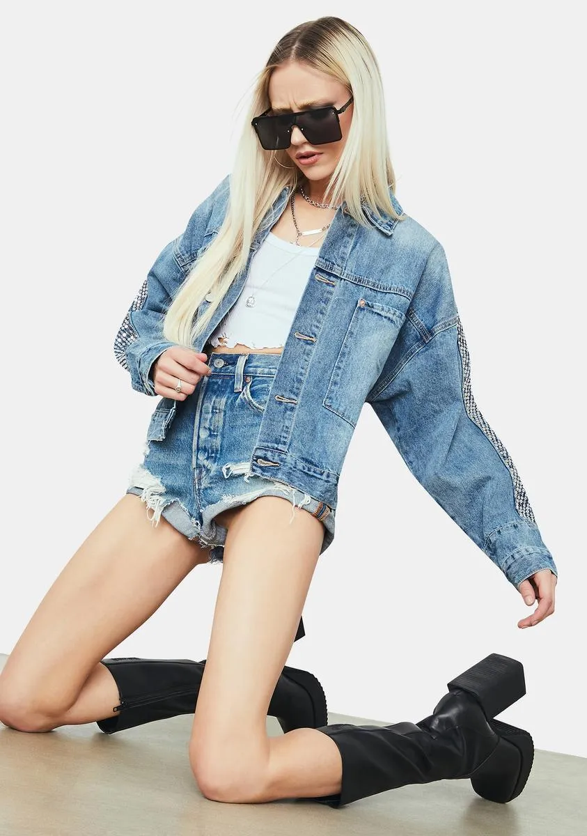 Star Of The Show Sequin Denim Jacket sold by Dolls Kill product image thumbnail 2
