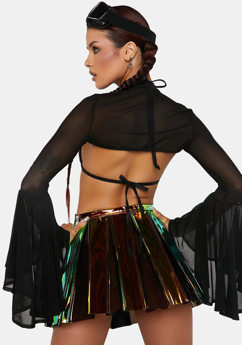 Black Mesh Bell Sleeve Shrug sold by Dolls Kill product image thumbnail 4