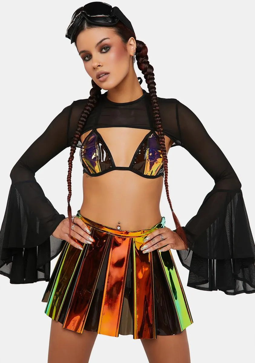 Black Mesh Bell Sleeve Shrug sold by Dolls Kill