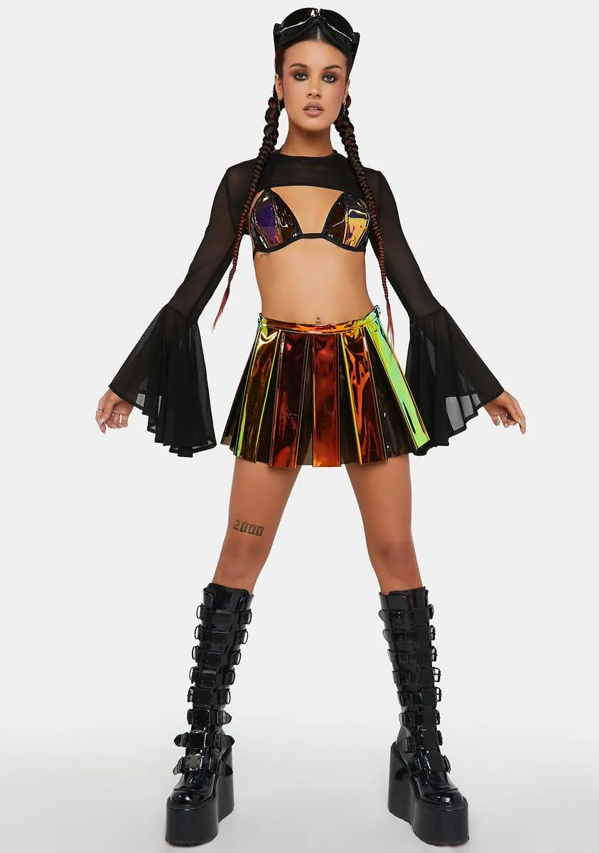 Black Mesh Bell Sleeve Shrug sold by Dolls Kill product image thumbnail 3