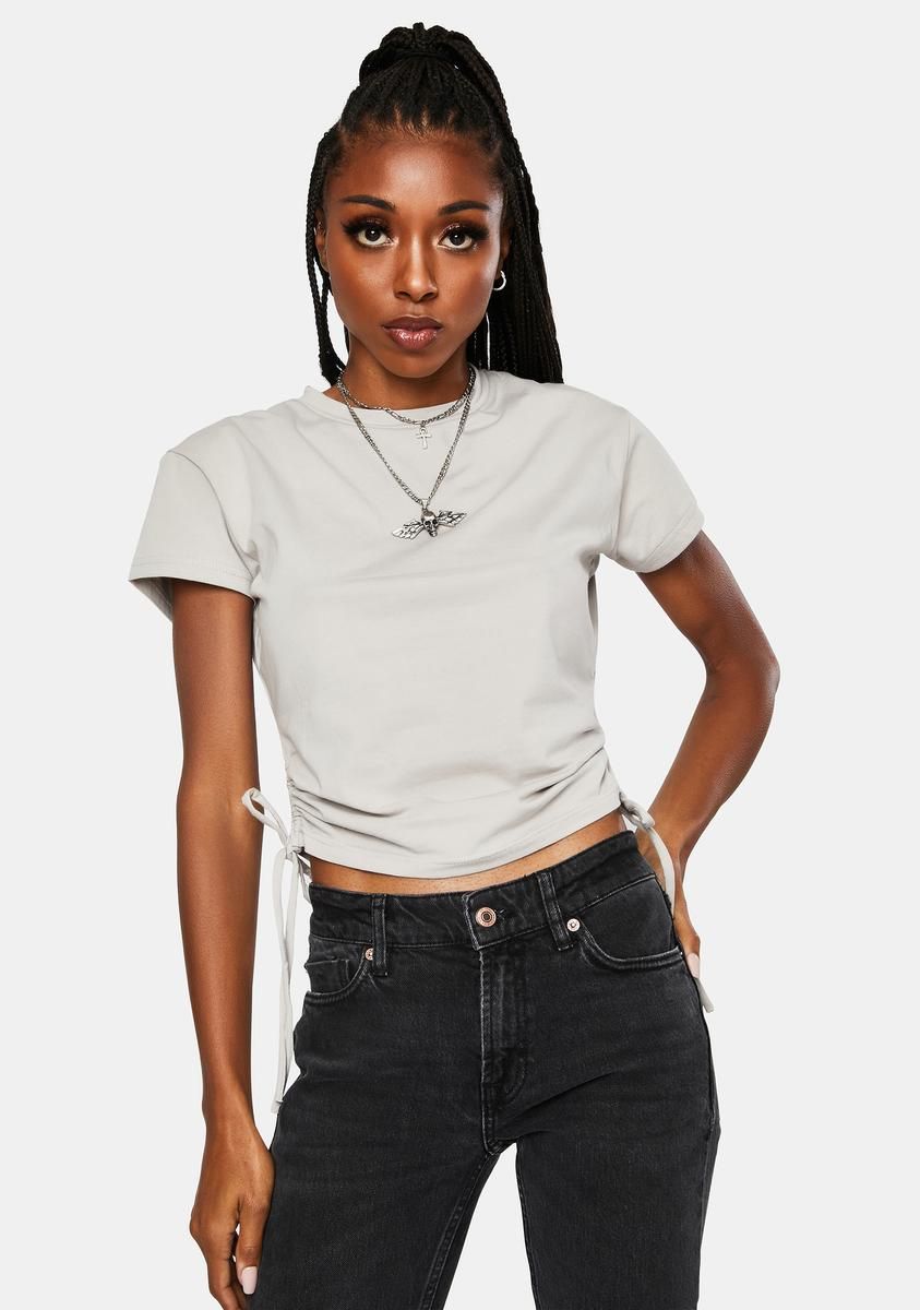 Authentic Gather Crop Tee sold by Dolls Kill