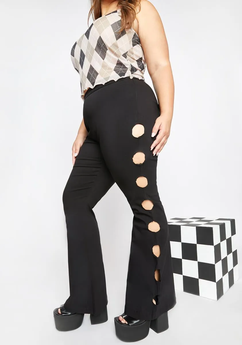 Plus Through The Grapevine Flare Pants sold by Dolls Kill