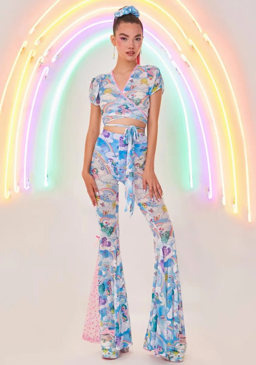 Rainbow Chaser Mesh Flare Pants sold by Dolls Kill product image thumbnail 3