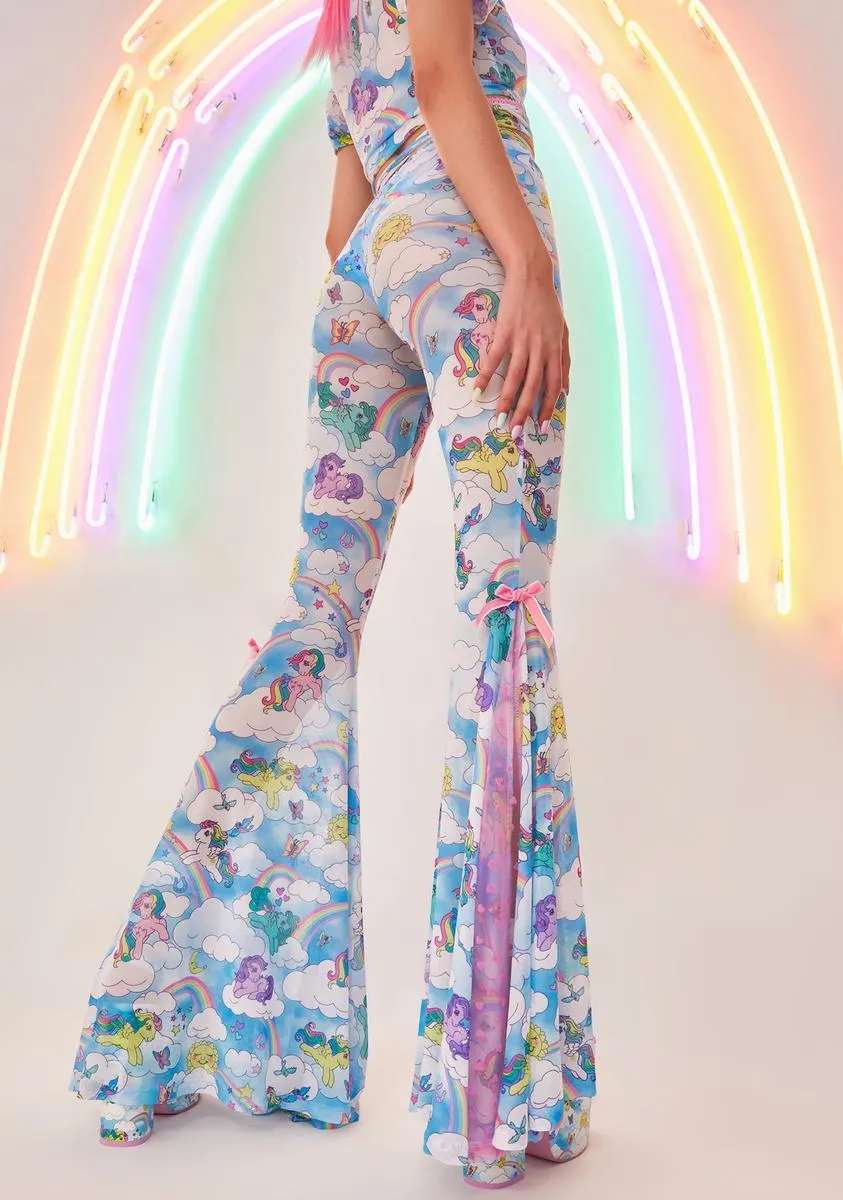 Rainbow Chaser Mesh Flare Pants sold by Dolls Kill product image thumbnail 4