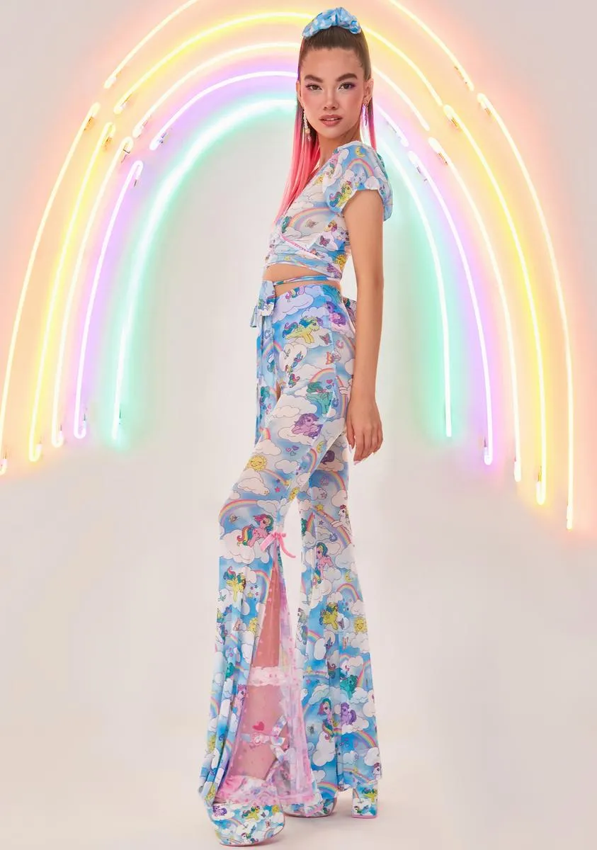 Rainbow Chaser Mesh Flare Pants sold by Dolls Kill product image thumbnail 2