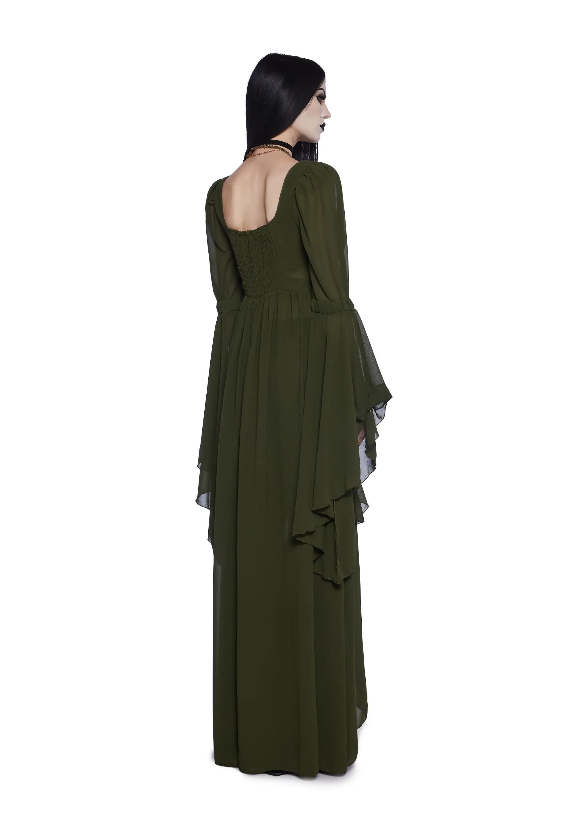 Hail To The Guardians Long Sleeve Top - Dark Green sold by Dolls Kill product image thumbnail 5