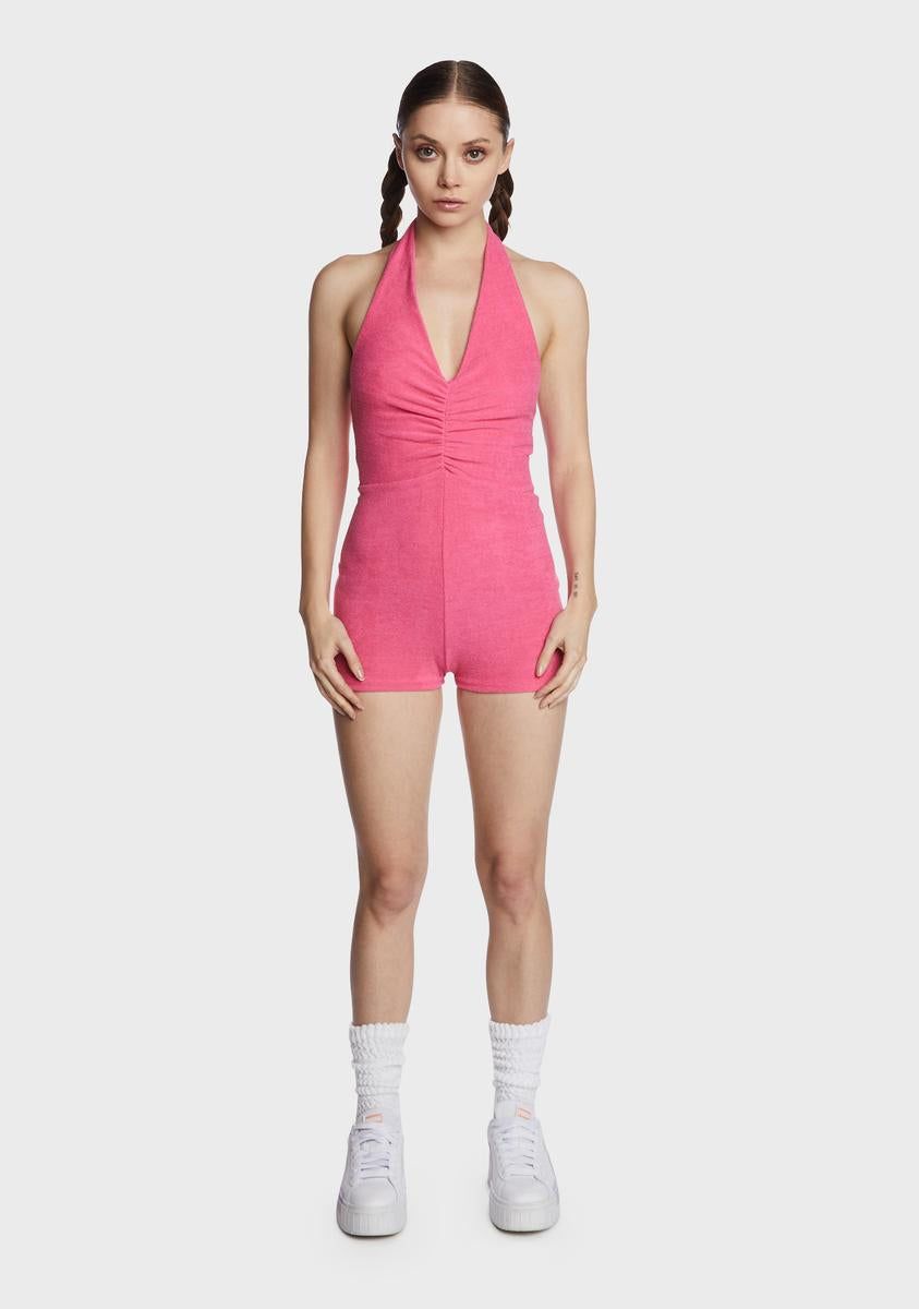 Halter Velour Playsuit sold by Dolls Kill