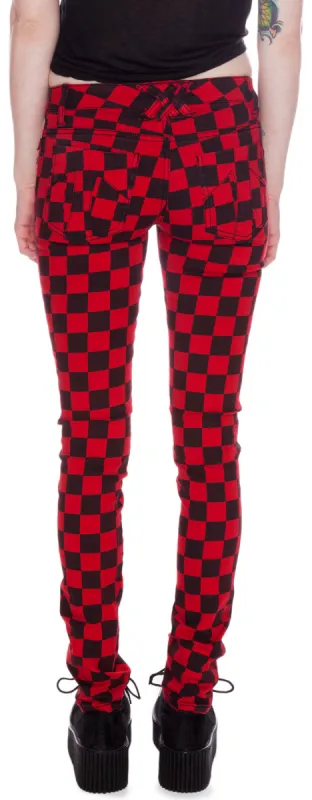 Dyed Checkered Jeans sold by Dolls Kill