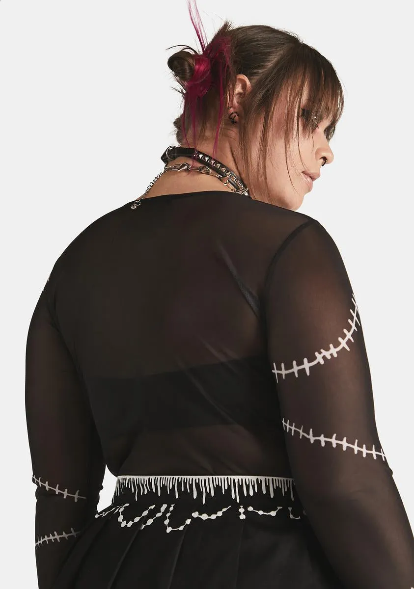 Plus Broken Bonez Mesh Top sold by Dolls Kill product image thumbnail 4