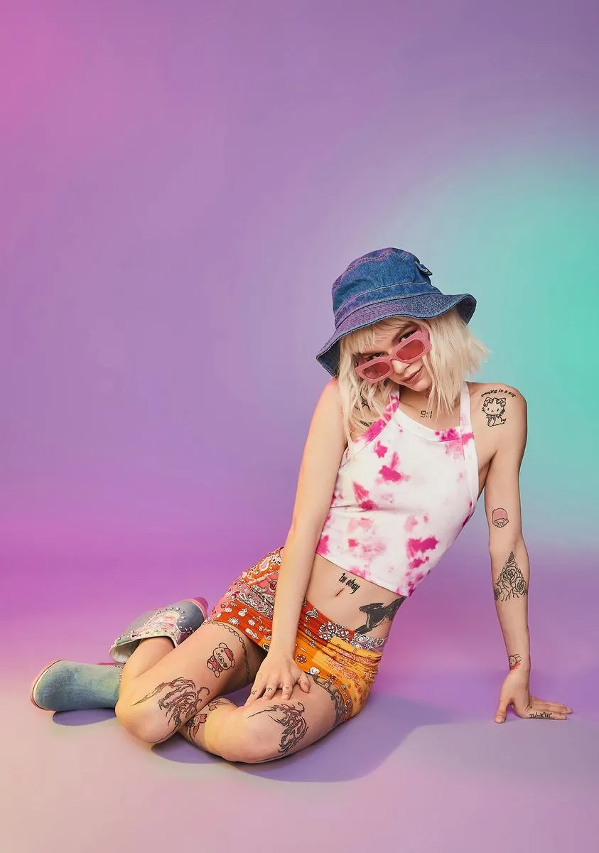 Easy Breezy Tie Dye Crop Tank sold by Dolls Kill product image thumbnail 3