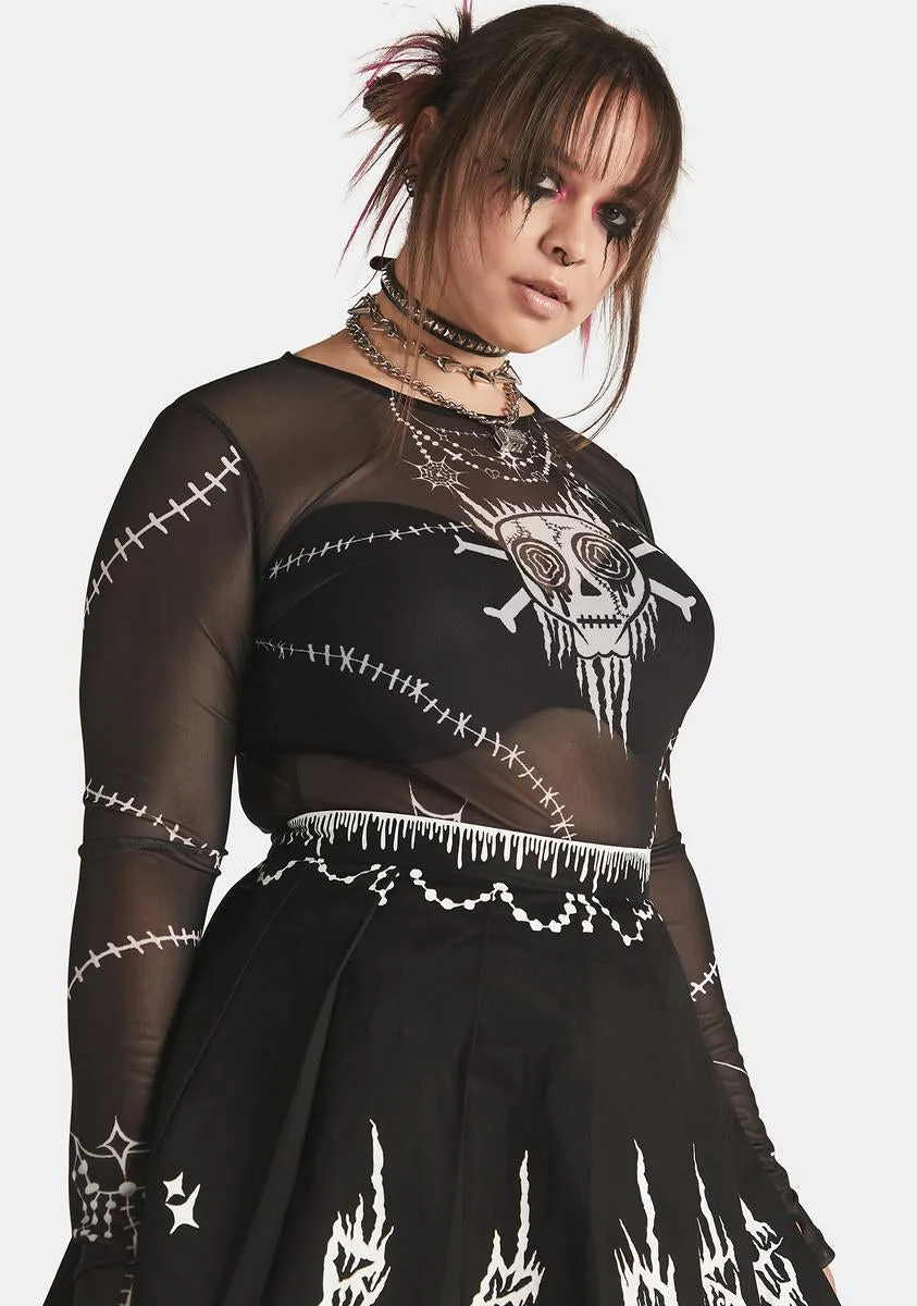 Plus Broken Bonez Mesh Top sold by Dolls Kill product image thumbnail 2