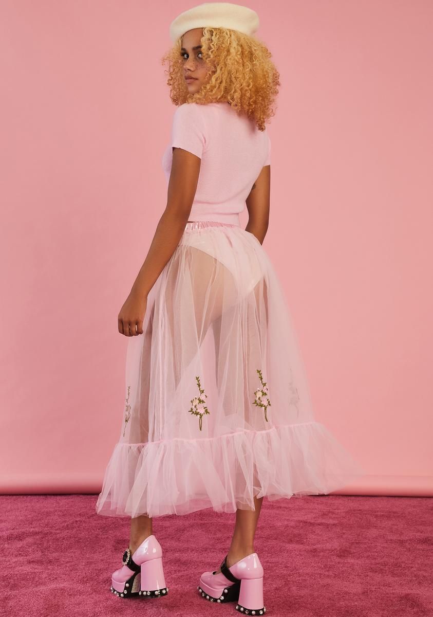 Pure As Sugar Tulle Midi Skirt sold by Dolls Kill product image thumbnail 4