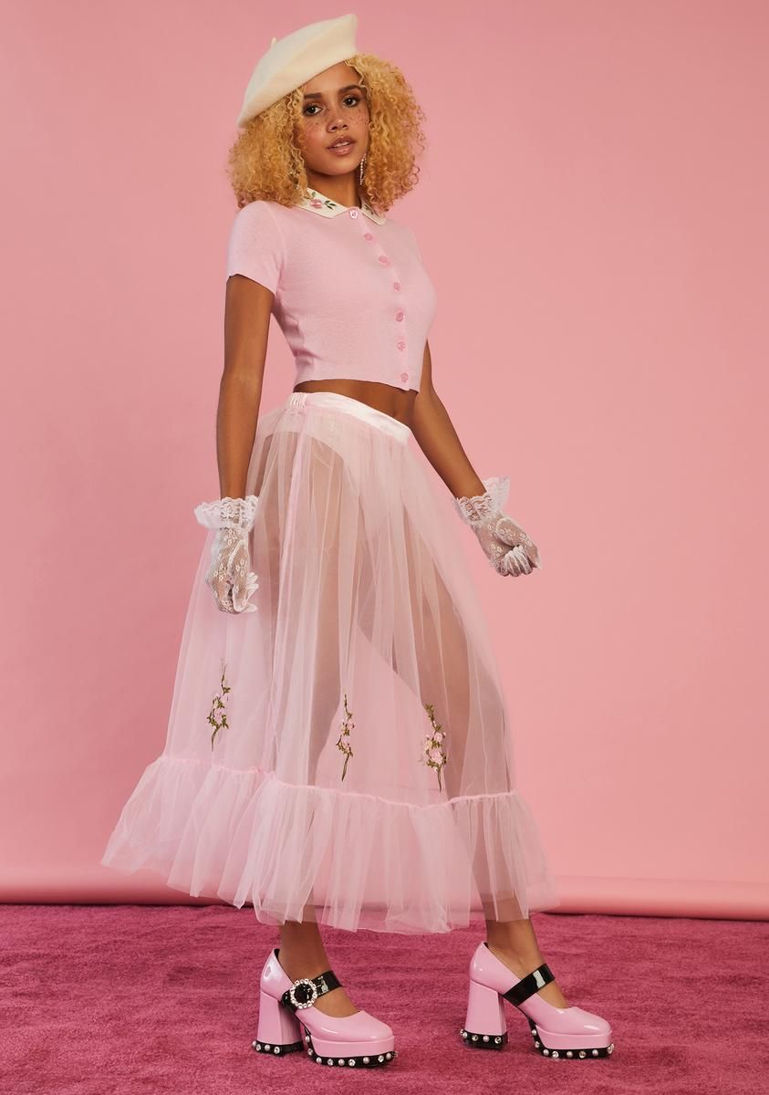 Pure As Sugar Tulle Midi Skirt sold by Dolls Kill product image thumbnail 2